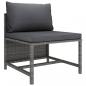 Preview: 4-Sitzer-Gartensofa mit Kissen Grau Poly Rattan