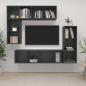 Preview: ARDEBO.de - 4-tlg. TV-Schrank-Set Grau Holzwerkstoff