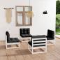 Preview: ARDEBO.de - 4-tlg. Garten-Lounge-Set mit Kissen Kiefer Massivholz