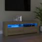 Preview: ARDEBO.de - TV-Schrank mit LED-Leuchten Sonoma-Eiche 120x35x40 cm