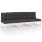 Preview: ARDEBO.de - 3-Sitzer-Sofa mit Kissen Kiefer Massivholz