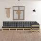 Preview: ARDEBO.de - 6-tlg. Garten-Lounge-Set mit Kissen Kiefer Massivholz