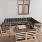 Preview: ARDEBO.de - 11-tlg. Garten-Lounge-Set mit Kissen Kiefer Massivholz