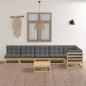 Preview: ARDEBO.de - 7-tlg. Garten-Lounge-Set mit Kissen Kiefer Massivholz