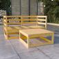 Preview: ARDEBO.de - 3-tlg. Garten-Lounge-Set Massivholz Kiefer