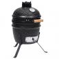 Preview: ARDEBO.de - 2-in-1 Kamado-Grill Smoker Keramik 56 cm Schwarz