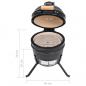 Preview: 2-in-1 Kamado-Grill Smoker Keramik 56 cm Schwarz