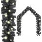 Preview: ARDEBO.de - Weihnachtsgirlande mit LED 10 m Schwarz