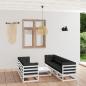 Preview: ARDEBO.de - 8-tlg. Garten-Lounge-Set mit Kissen Kiefer Massivholz