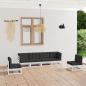 Preview: ARDEBO.de - 6-tlg. Garten-Lounge-Set mit Kissen Kiefer Massivholz