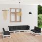 Preview: ARDEBO.de - 8-tlg. Garten-Lounge-Set mit Kissen Kiefer Massivholz