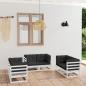 Preview: ARDEBO.de - 6-tlg. Garten-Lounge-Set mit Kissen Kiefer Massivholz