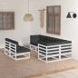 Preview: ARDEBO.de - 7-tlg. Garten-Lounge-Set mit Kissen Massivholz Kiefer