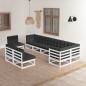 Preview: ARDEBO.de - 9-tlg. Garten-Lounge-Set mit Kissen Massivholz Kiefer