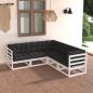 Preview: ARDEBO.de - 5-tlg. Garten-Lounge-Set mit Kissen Massivholz Kiefer