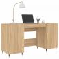 Preview: Schreibtisch Sonoma-Eiche 140x50x75 cm Holzwerkstoff