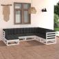 Preview: ARDEBO.de - 7-tlg. Garten-Lounge-Set mit Kissen Massivholz Kiefer