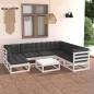 Preview: ARDEBO.de - 8-tlg. Garten-Lounge-Set mit Kissen Massivholz Kiefer