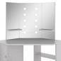 Preview: Eck-Schminktisch mit LED Betongrau 111x54x141,5 cm