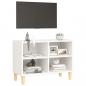 Preview: TV-Schrank mit Massivholz-Beinen Weiß 69,5x30x50 cm