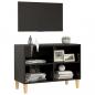 Preview: TV-Schrank mit Massivholz-Beinen Schwarz 69,5x30x50 cm