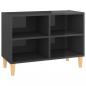 Preview: TV-Schrank mit Massivholz-Beinen Hochglanz-Grau 69,5x30x50 cm