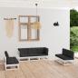 Preview: ARDEBO.de - 7-tlg. Garten-Lounge-Set mit Kissen Kiefer Massivholz