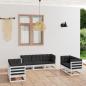 Preview: ARDEBO.de - 7-tlg. Garten-Lounge-Set mit Kissen Kiefer Massivholz