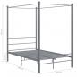 Preview: Himmelbett Grau Metall 140x200 cm 