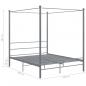 Preview: Himmelbett Grau Metall 160x200 cm