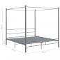 Preview: Himmelbett Grau Metall 180x200 cm 