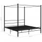 Preview: Himmelbett Schwarz Metall 200x200 cm