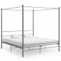 Preview: ARDEBO.de - Himmelbett Grau Metall 200x200 cm 