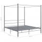 Preview: Himmelbett Grau Metall 200x200 cm 