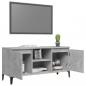 Preview: TV-Schrank mit Metallbeinen Betongrau 103,5x35x50 cm