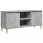 Preview: TV-Schrank mit Massivholz-Beinen Betongrau 103,5x35x50 cm