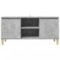 Preview: TV-Schrank mit Massivholz-Beinen Betongrau 103,5x35x50 cm