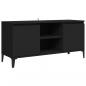 Preview: TV-Schrank mit Metallbeinen Schwarz 103,5x35x50 cm