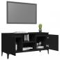 Preview: TV-Schrank mit Metallbeinen Schwarz 103,5x35x50 cm