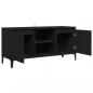 Preview: TV-Schrank mit Metallbeinen Schwarz 103,5x35x50 cm