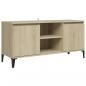 Preview: TV-Schrank mit Metallbeinen Sonoma-Eiche 103,5x35x50 cm