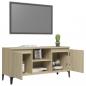 Preview: TV-Schrank mit Metallbeinen Sonoma-Eiche 103,5x35x50 cm