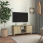 Preview: ARDEBO.de - TV-Schrank mit Massivholz-Beinen Sonoma-Eiche 103,5x35x50 cm