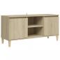 Preview: TV-Schrank mit Massivholz-Beinen Sonoma-Eiche 103,5x35x50 cm