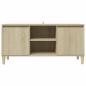 Preview: TV-Schrank mit Massivholz-Beinen Sonoma-Eiche 103,5x35x50 cm