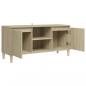 Preview: TV-Schrank mit Massivholz-Beinen Sonoma-Eiche 103,5x35x50 cm