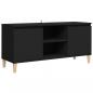 Preview: TV-Schrank mit Massivholz-Beinen Schwarz 103,5x35x50 cm