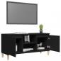 Preview: TV-Schrank mit Massivholz-Beinen Schwarz 103,5x35x50 cm