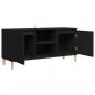 Preview: TV-Schrank mit Massivholz-Beinen Schwarz 103,5x35x50 cm