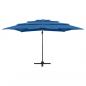 Preview: Sonnenschirm mit Aluminium-Mast 4-lagig Azurblau 250x250 cm